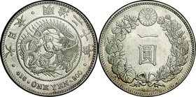 Japan; New type 1 Yen Silver Large size JNDA01-10. 1887. . EF. 26.96g. 0.9. 38.60mm.