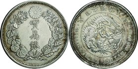 Japan; Trade Dollar Silver JNDA01-12. 1875. . AU. 27.22g. 0.9. 38.58mm. toned w/JNDA Cert