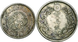 Japan; Trade Dollar Silver JNDA01-12. 1876. . VF-EF. 27.22g. 0.9. 38.58mm. toned w/JNDA Cert