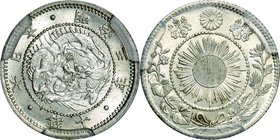 Japan; Rising Sun Dragon 10 Sen Silver JNDA01-23. 1870. ACCA MS64. UNC. 2.50g. 0.8. 17.57mm.
