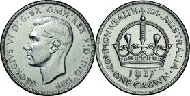 Australia; George VI Silver Crown. 1937. . EF. 28.28g. 0.925. 38.00mm. KM34 Cleaned