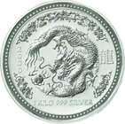 Australia; Year of The Dragon 1kg Silver 30 Dollars. 2000. . UNC. 1002.50g. 0.999. 101.00mm. KM525.1