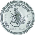 Australia; Year of The Monkey 1kg Silver 30 Dollars. 2004. . UNC. 1000.00g. 0.999. 101.00mm. KM677.1 w/o Box