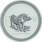 Australia; Year of The Pig 1kg Silver 30 Dollars. 2007. . UNC. 1000.00g. 0.999. 101.00mm. Box Rusted