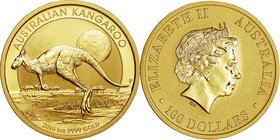 Australia; Kangaroo-Nugget 1oz Gold 100 Dollars. 2015. . UNC. 31.11g. 0.9999. .
