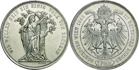 Austrian Empire; German Shooting Festival Silver 1 Thaler. 1868. . AU. 16.88g. 0.9. 33.10mm. KMXM8