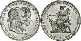 Austrian Empire; Franz Joseph I Silver Wedding Silver 2 Florin. 1879. . EF. 24.69g. 0.9. 36.00mm. KMXM5