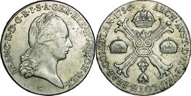 Austrian Netherlands; Franz II Silver 1 KronenThaler. 1796. . VF. 29.44g. 0.873. . KM62.1
