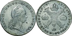 Austrian Netherlands; Franz II Silver 1 KronenThaler. 1797. NGC XF DETAILS (DAMEGED BENT). F. 29.44g. 0.873. . KM62.2