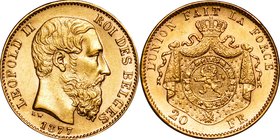 Bahama; Leopold II Gold 20 Francs. 1877. . AU. . . . KM37