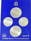 Canada; Montreal Olympic Series III Silver 4-Coin Set. 1974. . UNC. . . . KMMS3