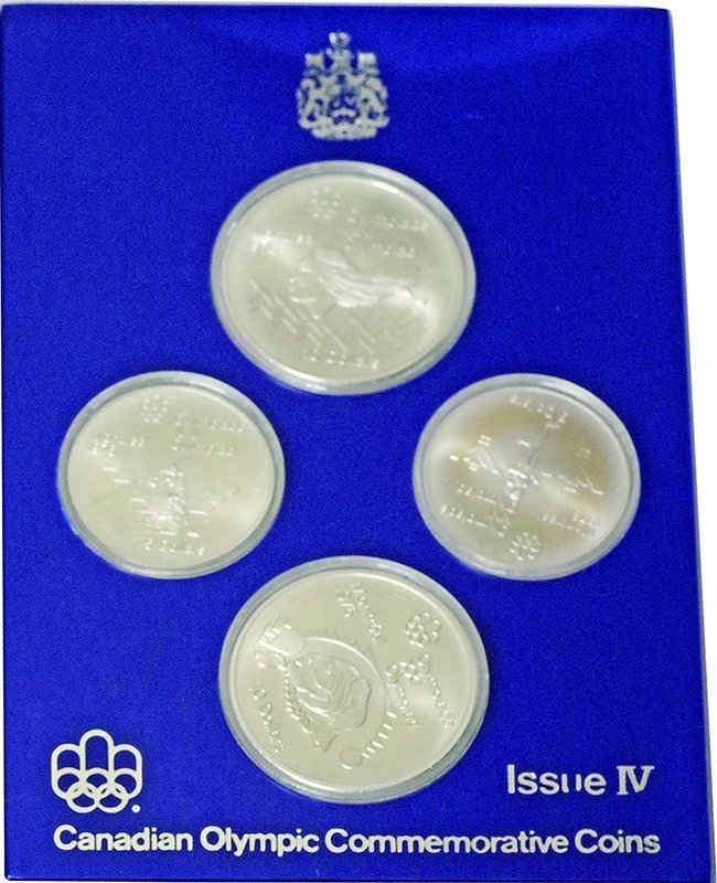 Canada; Montreal Olympic Series IV Silver 4-Coin Set. 1975. . UNC. . . . KMMS4 D...