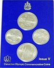 Canada; Montreal Olympic Series V Silver 4-Coin Set. 1975. . UNC. . . . KMMS5