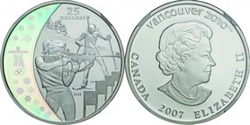 Canada; Vancouver Olympic Winter Games Series I Hologram Silver Proof 25 Dollars . 2007. NGC PF69 ULTRA CAMEO. Proof. 27.78g. 0.925. 40.00mm. KM744