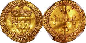 France; Louis XII Gold Ecu d'or. 1498. NGC AU55. EF. 3.47g. . . Fr323