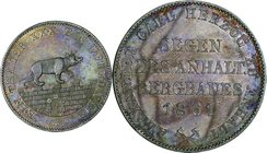 German Empire(Anhalt-Bernburg); Anhalt-Bernburg Alexander Carl Silver 1 Thaler. 1861. . EF. 18.52g. 0.9. 33.00mm. KM88 toned