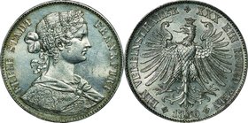 German Steates(Frankfurt); Frenconia Silver 1 Thaler. 1860. . EF. 18.52g. 0.9. 33.00mm. KM360