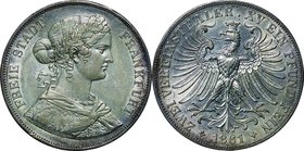 German Steates(Frankfurt); Franconia Silver 2 Thaler (3-1/2 Gulden). 1861. . EF. 37.10g. 0.9. 41.00mm. KM365 toned