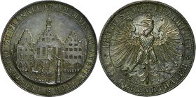 German Steates(Frankfurt); Assembly of Princes Silver 1 Thaler. 1863. . AU. 18.52g. 0.9. 33.10mm. KM372 toned