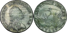 German Steates(Prussia); Friedrich II Silver 1 Thaler. 1786. . F. 22.27g. 0.75. . KM332.1 Discolored