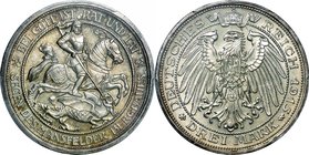 German Steates(Prussia); Centenary-Absorption of Mansfeld Silver 3 Mark. 1915. PCGS MS67. FDC. 16.67g. 0.9. 33.00mm. KM539