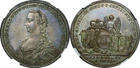 German Steates(Solms Laubach); Elizabeth Amelia Memorial Silver 1 Thaler. 1748. NGC MS64. UNC. . . 41.00mm. KM22 Rare toned
