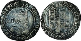Great Britain; James I Silver Shiling. 1619. . VG-F. . . . KM60 toned