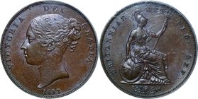 Great Britain; Victoria Young Head Copper Penny. 1853. PCGS MS63BN. AU. 18.80g. . 34.30mm. KM739