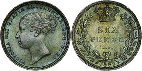 Great Britain; Victoria Young Head Silver 6 Pence. 1883. . EF. 3.01g. 0.925. 19.20mm. KM757 toned