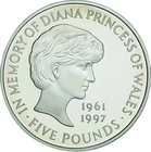 Great Britain; In Memory of Diana-Princess of Wales Silver Proof 5 Pounds. 1999. . Proof. 28.28g. 0.925. 38.61mm. KM997a
