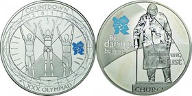 Great Britain; London Olympics Colorized Silver 5 Pounds 4-Coin ProofSet. 2010. . Proof. 28.28g. 0.925. 38.61mm.
