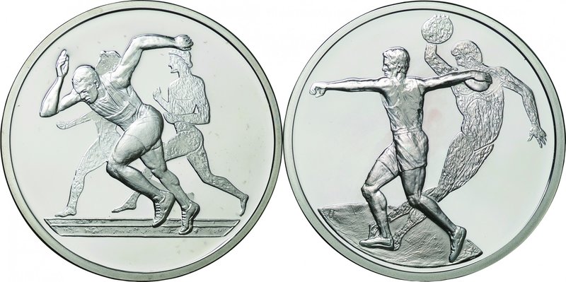 Greece; Olympic Games of 2004 in Athens Series I Silver 10 Euro 2-Coin Proof Set...