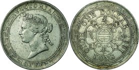 Hong Kong; Victoria Silver 1 Dollar. 1867. NGC VF30. VF. 26.85g. 0.9. 38.60mm. KM10
