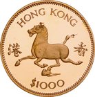 Hong Kong; Year of the Horse Gold Proof 1000 Dollars. 1978. . Proof. 15.97g. 0.917. 28.40mm. KM44 w/o Box and Cert