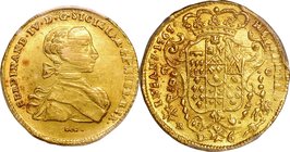 Italian Empire(Naples & Sicily); Ferdinando IV Gold 6 Ducat. 1767. PCGS MS62. AU. 8.798g. 0.906. . KM167 Adjusted Mark