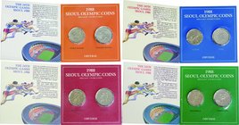 South Korea; Seoul Olympic Games I～IV Coppeｒ-nickel and Nickel 8-Coin Set. 1986. . UNC. . . . KM46-53