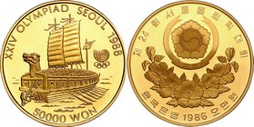 South Korea; Seoul Olympic Games I Gold 2-Coin Proof Set. . . Proof. . . .