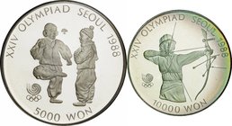 South Korea; Seoul Olympic Games II Silver 4-Coin Proof Set. . . Proof. . . .