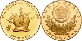 South Korea; Seoul Olympic Games III Gold 2-Coin Proof Set. . . Proof. . . .