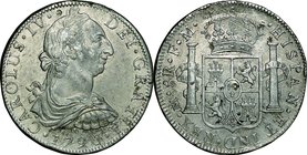 Mexico; Carlos IV Silver 8 Reales. 1790. . VF. 27.06g. 0.903. 38.60mm. KM107