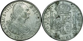 Mexico; Carlos IV Silver 8 Reales. 1791. . VF. 27.06g. 0.896. 38.60mm. KM109
