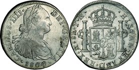 Mexico; Carlos IV Silver 8 Reales. 1804. . VF. . . . KM109