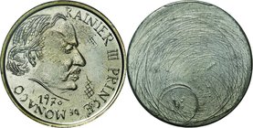 Monaco; Rainier III Prince Uniface Silver Proof 5 Francs. 1970. PCGS SP66+ (Proto #1 Uniface). Proof. . . .