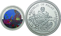 Republic of Palau; Marine Life Protection Colorized Silver Proof 5 Dollars. 1994. PCGS PR69DCAM. Proof. 25.00g. 0.9. . KM6