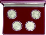 Portugal; The Golden Era of Portuguese Discovery Series XI Silver 200 Escudos 4-Coin Proof Set. 2000. . Proof. 26.50g. 0.925. 36.00mm. KMPS42