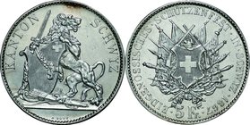 Switzerland; Shooting Festival Schwyz Silver 5 Francs. 1867. . EF. 25.00g. 0.835. 37.30mm. KMXS9