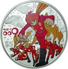 Tuvalu; Cyborg 009 45th Anniversary 5oz Colorized Silver Proof 5 Dollars. 2009. . Proof. 155.67g. 0.999. 60.60mm. Box is broken