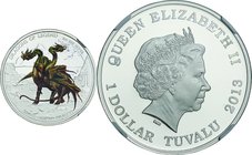 Tuvalu; Three-Headed Dragon 1oz Colorized Silver Proof 1 Dollar. 2013. NGC PF70 ULTRA CAMEO EARLY RELEASES. Proof. 31.10g. 0.999. . 　