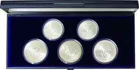 Soviet Union; Moscow Olympics Series II Silver 5-Coin Set. 1978. . UNC. . 0.9. . w/o Cert