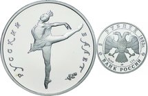 Russia; Ballerina Palladium 3-Coin Proof Set. . . Proof. . . . w/ Box